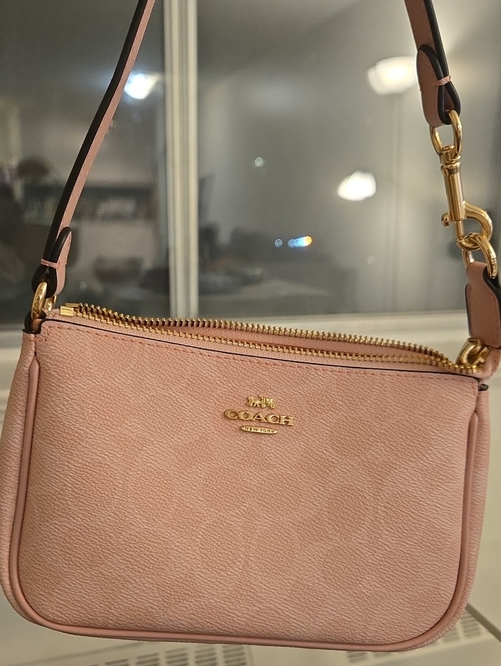 Coach Pebbled Leather Shoulder Bag in Blush